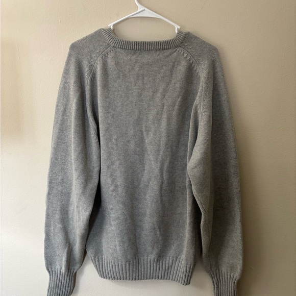 Vintage 90s Slazenger V-Neck Knit Sweater Gray Grandpa Core Minimalist Size L - Picture 5 of 5